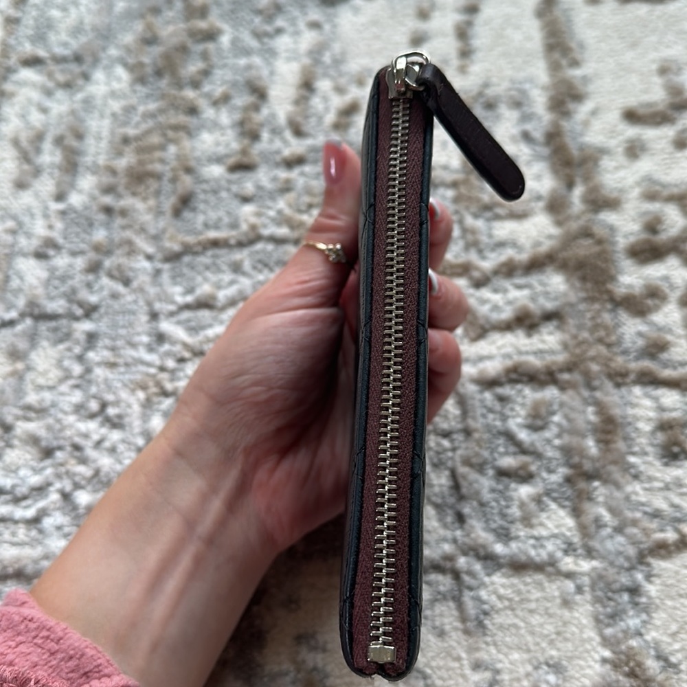 Chanel Black Quilted Lambskin Leather Small Cosmetic Pouch with Silver Hardware - Picture 5 of 7